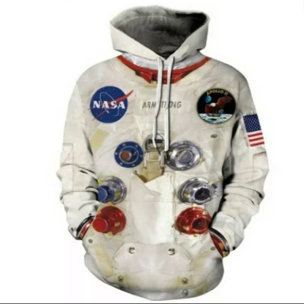 Hoodie with Pocket Hooded Sweatshirts Space Theme